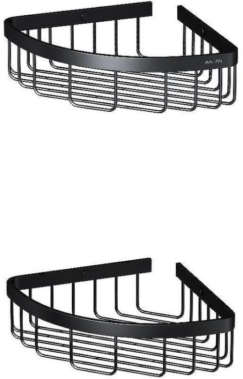 Комплект душевого уголка с душевой системой и аксессуарами AM.PM Gem 90x90 WK90EN профиль Черный матовый стекло прозрачное