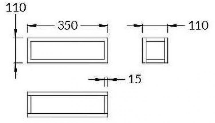 Полка Kerama Marazzi Plaza Next 35 PL.N.sh.35\BLK Черная матовая