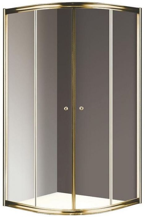 Душевой уголок Cezares Giubileo R2 90x90 GIUBILEO-R-2-90-SCORREVOLE-C-G профиль Золото стекло прозрачное