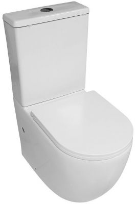 Унитаз компакт Azario Blanco AZ-T003B-R цвет Белый с бачком и сиденьем Микролифт
