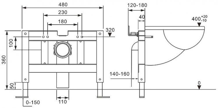Комплект унитаза биде с инсталляцией Abber Bequem AC1119S-AC0101P цвет Белый с сиденьем Микролифт
