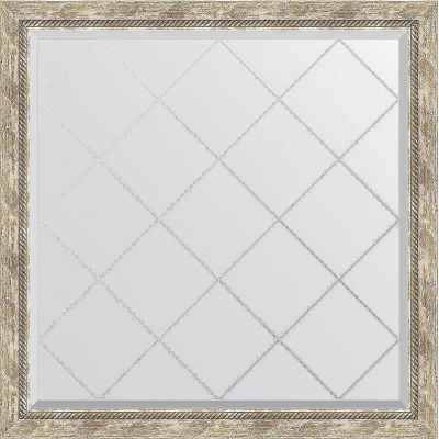 Зеркало Evoform Exclusive-G 103х103 BY 4435 с гравировкой в багетной раме - Прованс с плетением 70