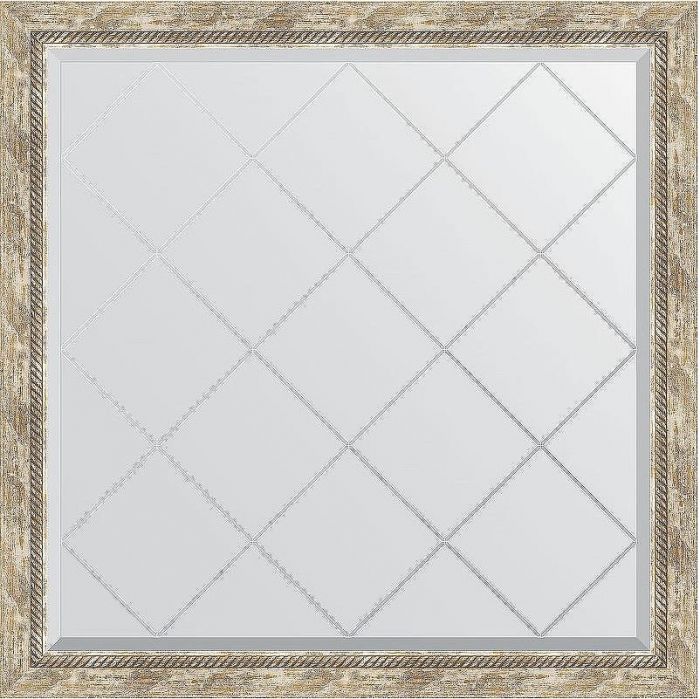 Зеркало Evoform Exclusive-G 103х103 BY 4435 с гравировкой в багетной раме - Прованс с плетением 70