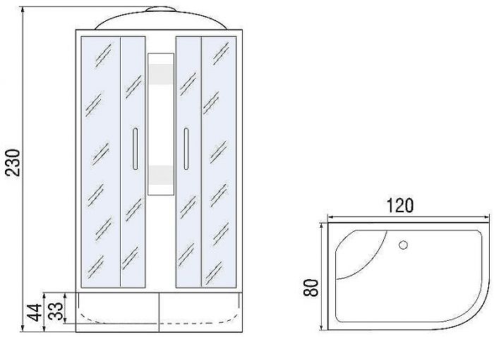 Душевая кабина River Nara XL 120x80 MT L 10000006209 с поддоном