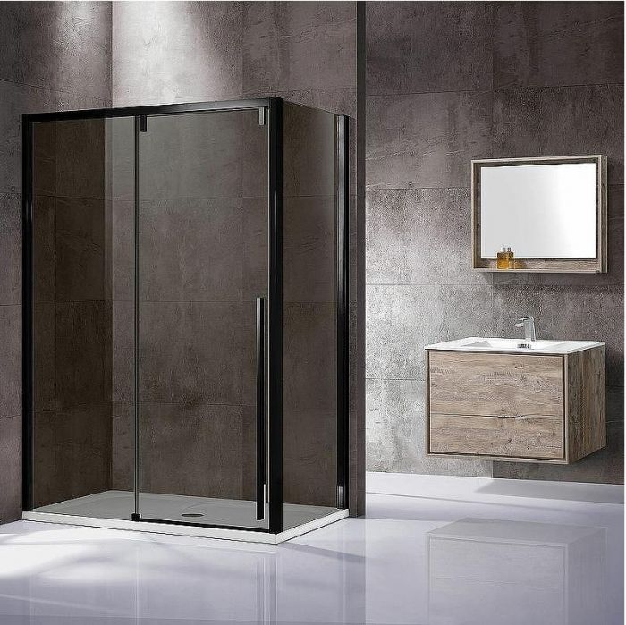 Душевой уголок Vincea Lugano 120х90 VSR-1L9012CGB-1 профиль Черный стекло тонированное