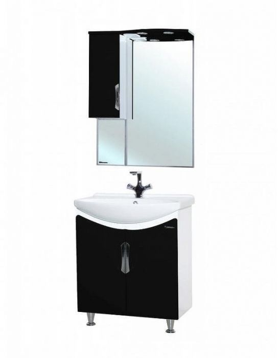 Зеркало со шкафом Bellezza Лагуна 65 R 4612110001042 с подсветкой R Черное Белое