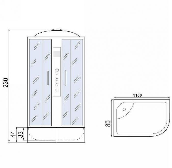 Душевая кабина River Dunay XL 110x80 MT L 10000006192 с поддоном
