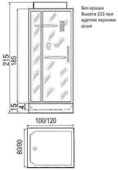 Душевая кабина River Tana 120x90 Б/К 10000001874 с поддоном