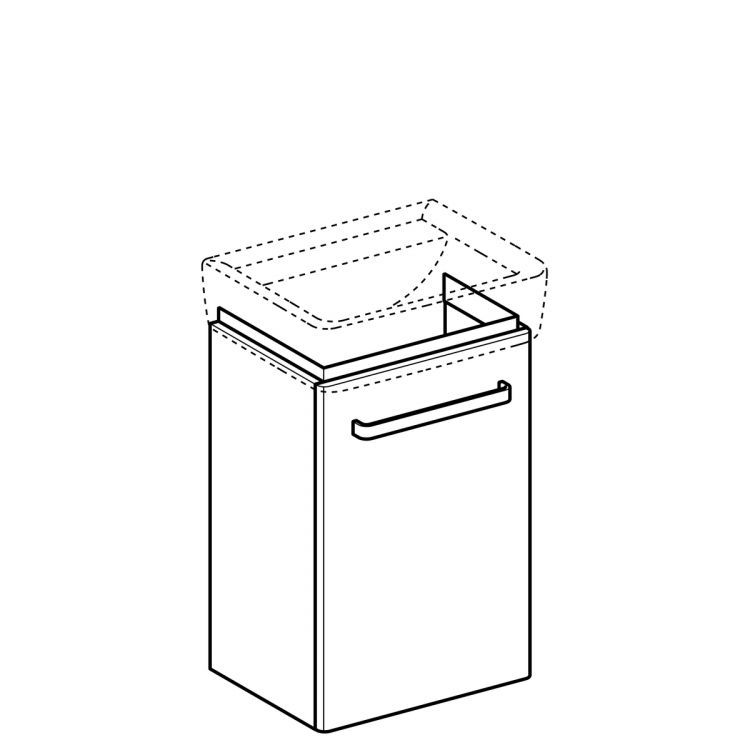Тумба под раковину Geberit Renova Nr.1 Comprimo, 40x31, светло-серый матовый [862046000]