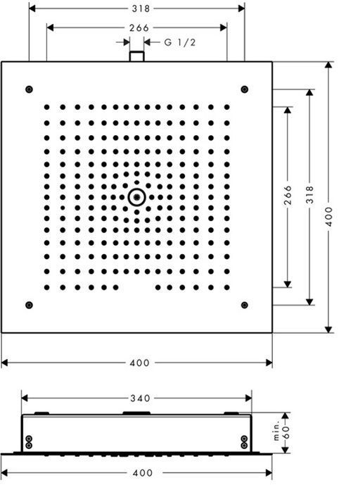 Hansgrohe Raind.E 300 1j Верхний душ, 40х40см., цвет: хром
