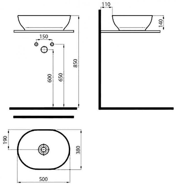 Раковина-чаша Bien Motto 50 MTLG05001FD0B8000 Черная матовая