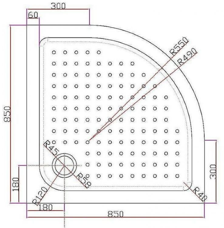 Акриловый поддон для душа Cezares Tray A 85x85 TRAY-A-R-85-550-15-W Белый