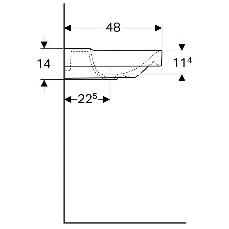 Раковина Geberit Xeno? с отверстием, без перелива 60х48 [500.530.01.1]