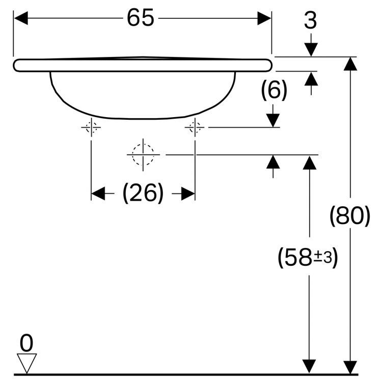 Раковина Geberit Vitalis 65x60 без перелива [121565000]