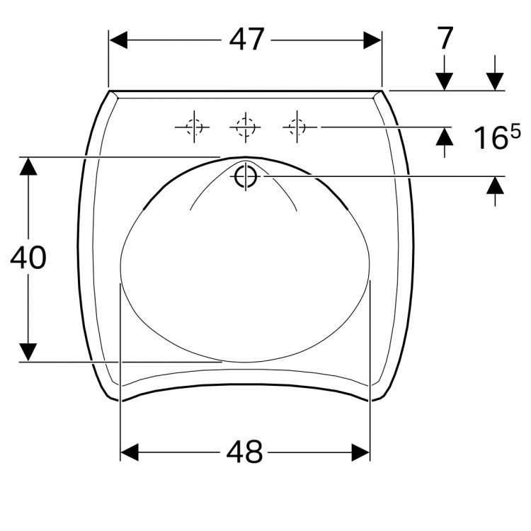 Раковина Geberit Vitalis 65x60 без перелива [121565000]