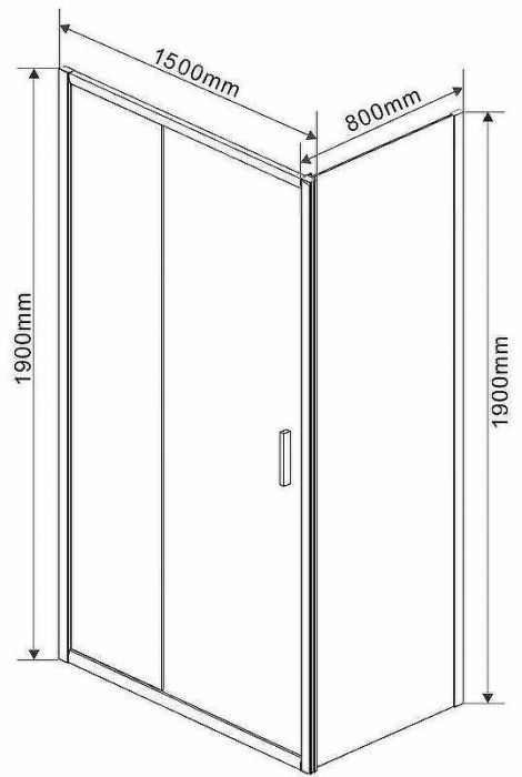 Душевой уголок Vincea Garda 150x80 VSR-1G8015CLB профиль Черный стекло прозрачное
