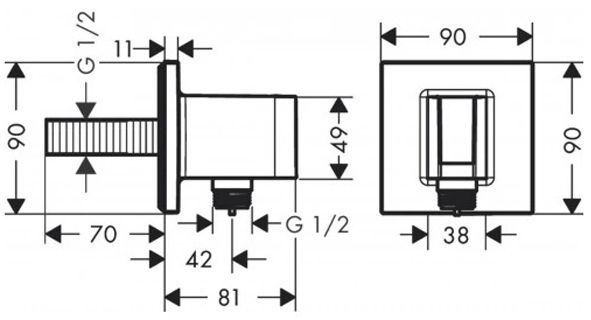 HG Шланговое подключение Hansgrohe FixFit E , цвет: черный матовый