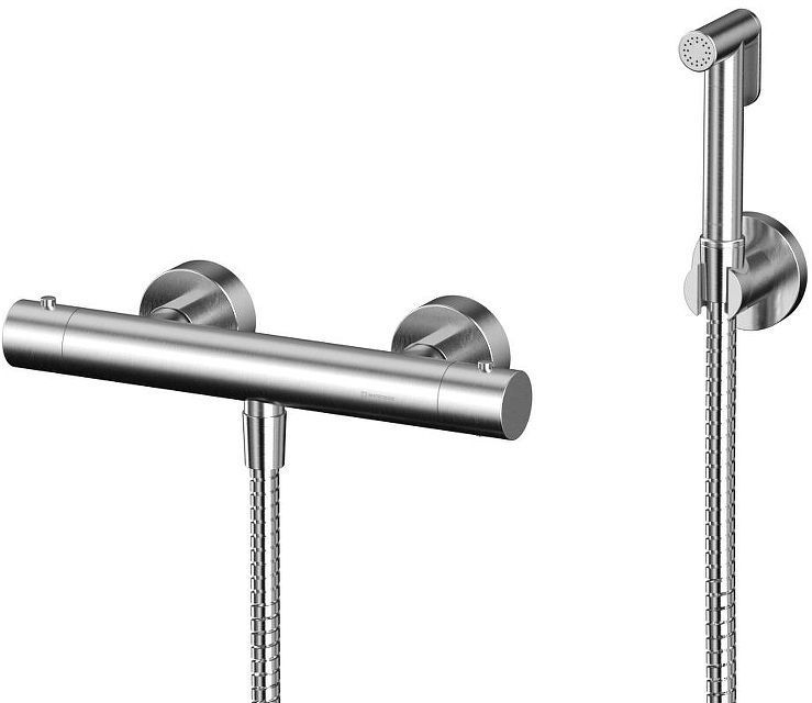 Гигиенический душ со смесителем Whitecross Y brushed nickel SYSYBI3NIB с термостатом цвет Никель брашированный Гигиенический душ со смесителем Whitecross Y brushed nickel SYSYBI3NIB с термостатом цвет Никель брашированный