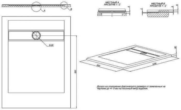 Душевой поддон из искусственного камня Allen Brau Infinity 120x90 8.21003-21 Белый камень