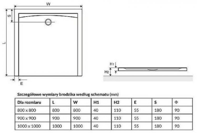 Акриловый поддон для душа Excellent Forma 80x80 BREX.FOR08WHN Белый