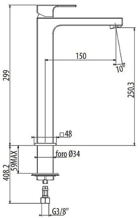 Смеситель для раковины Gattoni Kubik 2584/25C0 Хром