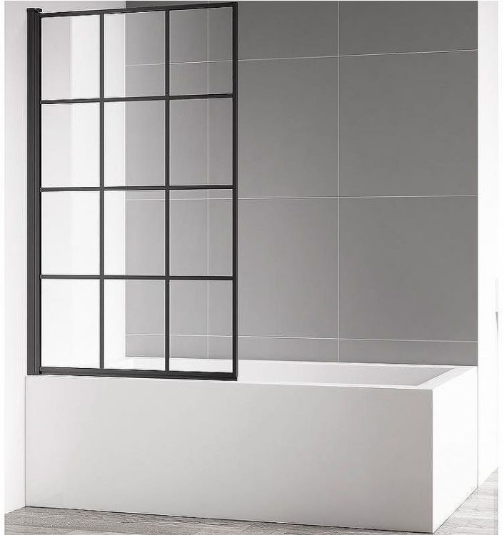 Шторка на ванну AQUAme 80 L AQM2858-L профиль Черный матовый стекло прозрачное Шторка на ванну AQUAme 80 L AQM2858-L профиль Черный матовый стекло прозрачное