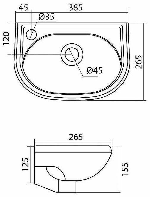 Раковина Santek Бриз 40 L 1WH110442 Белая