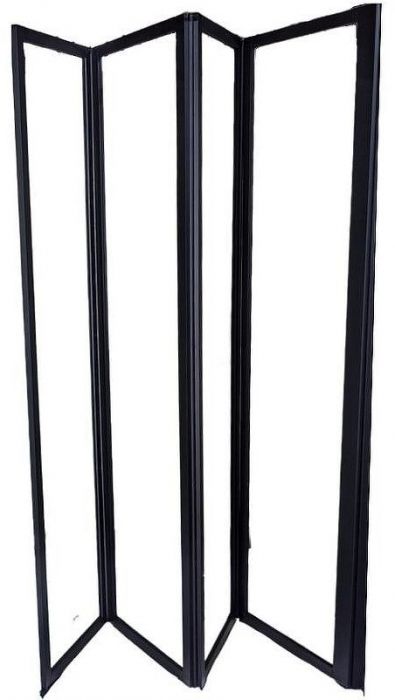 Шторка на ванну Ceruttispa Bouna B 131х139 8325 профиль Черный стекло прозрачное