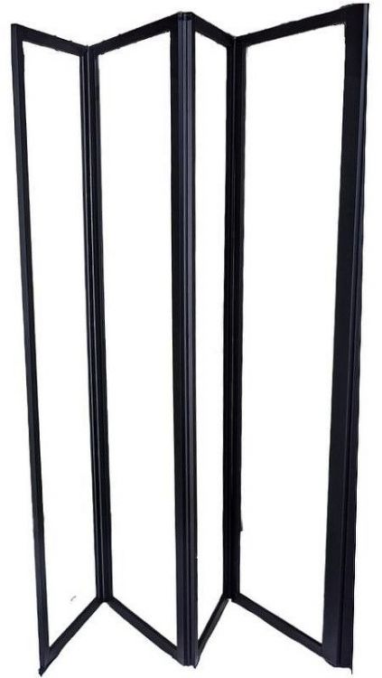 Шторка на ванну Ceruttispa Bouna B 131х139 8325 профиль Черный стекло прозрачное