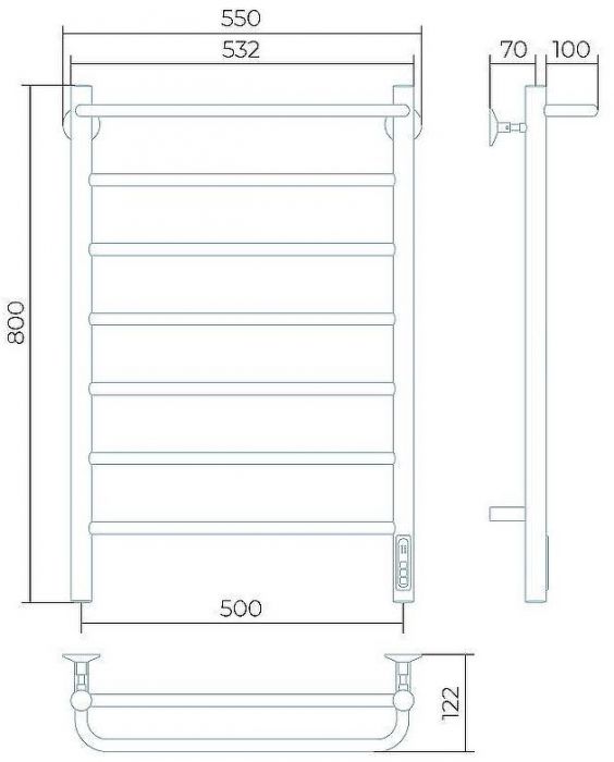 Электрический полотенцесушитель Larusso Прайм КС П7 500х800 4670078536563 Белый