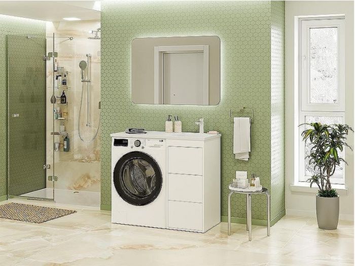 Тумба под раковину Brevita Grafit 100 GRA-01040-023Я Белая матовая