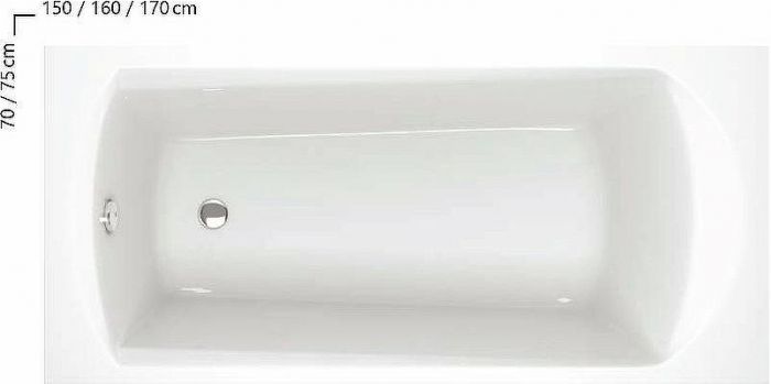 Акриловая ванна Ravak Domino 160x70 C621000000 без гидромассажа