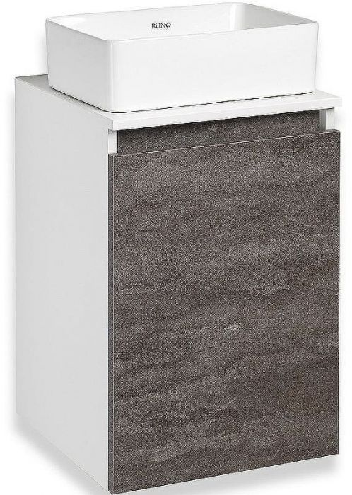 Тумба под раковину Runo Бари 40 00-00001376 подвесная Железный камень Белая