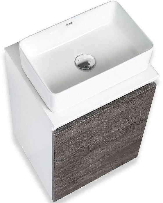 Тумба под раковину Runo Бари 40 00-00001376 подвесная Железный камень Белая