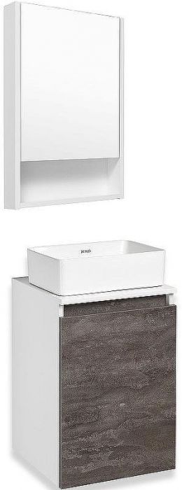Тумба под раковину Runo Бари 40 00-00001376 подвесная Железный камень Белая