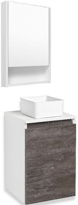 Тумба под раковину Runo Бари 40 00-00001376 подвесная Железный камень Белая