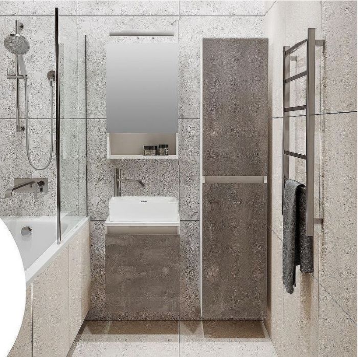 Тумба под раковину Runo Бари 40 00-00001376 подвесная Железный камень Белая