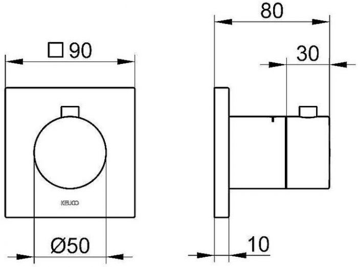 Смеситель для душа Keuco Ixmo 59553 010002 с термостатом Хром