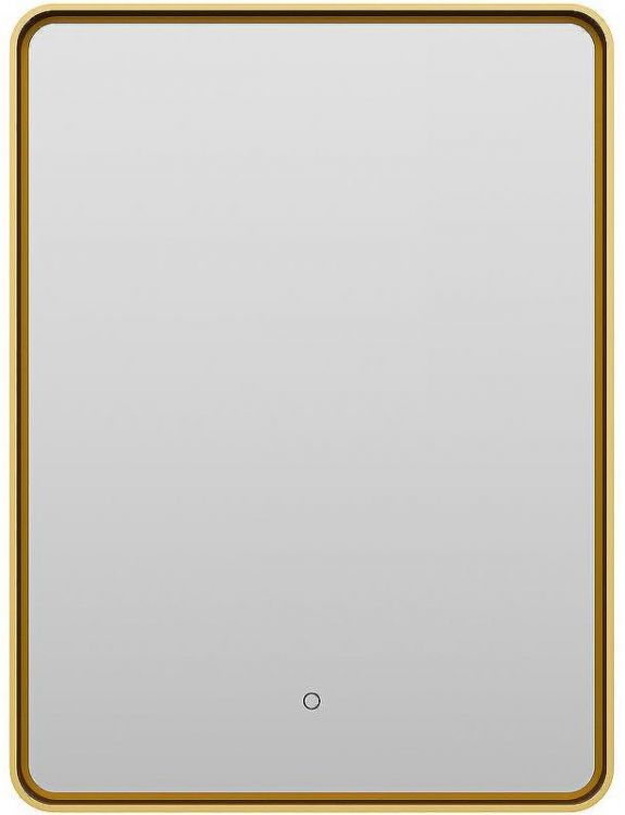 Зеркало Brevita Mercury 60 MER-Rett6-060/80-gold с подсветкой Золото матовое с сенсорным выключателем