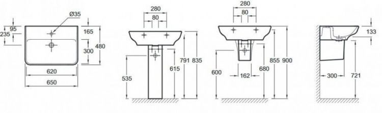 Раковина Jacob Delafon Struktura 65 см EGC111-Z-00 Раковина Jacob Delafon Struktura 65 см EGC111-Z-00