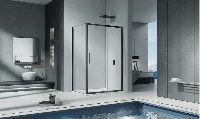 Душевая дверь Good Door Cofe WTW-110-C-B 110 КФ00010 профиль Черный стекло прозрачное