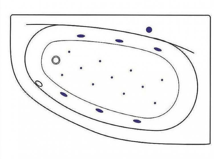 Акриловая ванна Excellent Kameleon 170x110 R WAEX.KMP17.RELAX.GL с гидромассажем