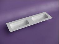 Раковина накладная мебельная CERAMICANOVA Grace прямоугольная, с двумя чашами без отверстий под смеситель, цвет белый, CN7023wx