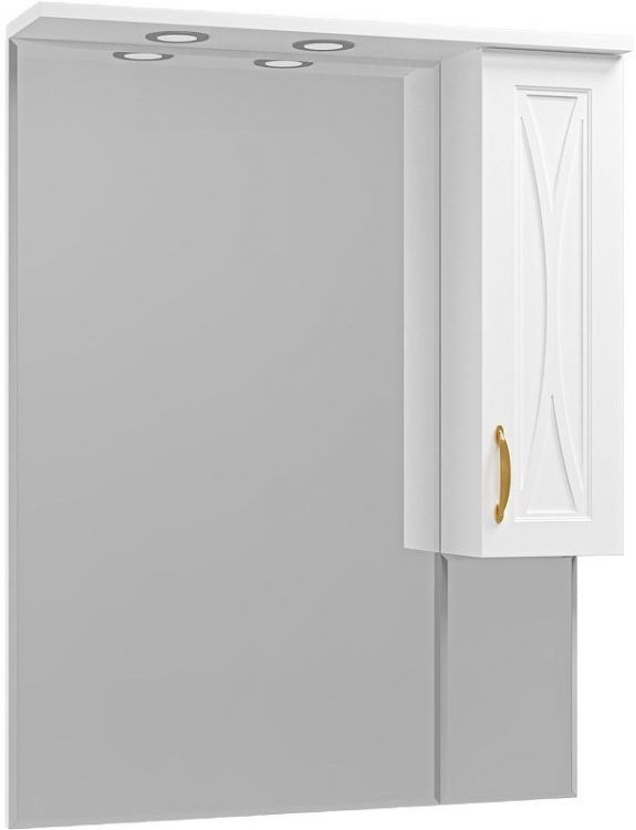 Зеркало Misty Амбра 80 R П-Амб0280-0322ЯП с подсветкой Белое матовое