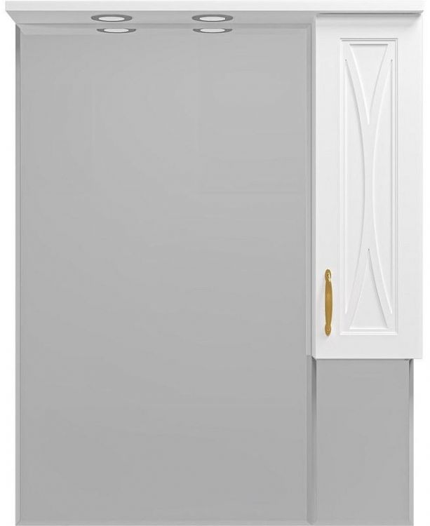 Зеркало Misty Амбра 80 R П-Амб0280-0322ЯП с подсветкой Белое матовое