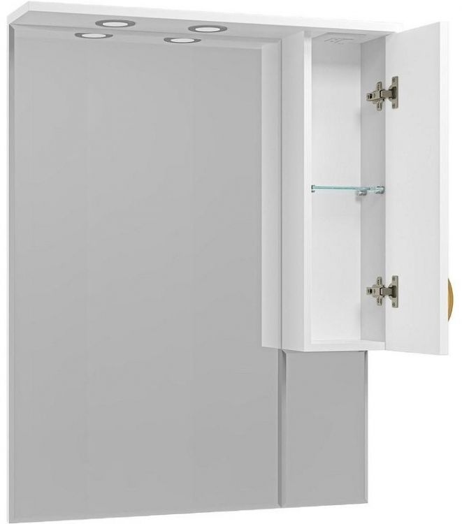 Зеркало Misty Амбра 80 R П-Амб0280-0322ЯП с подсветкой Белое матовое