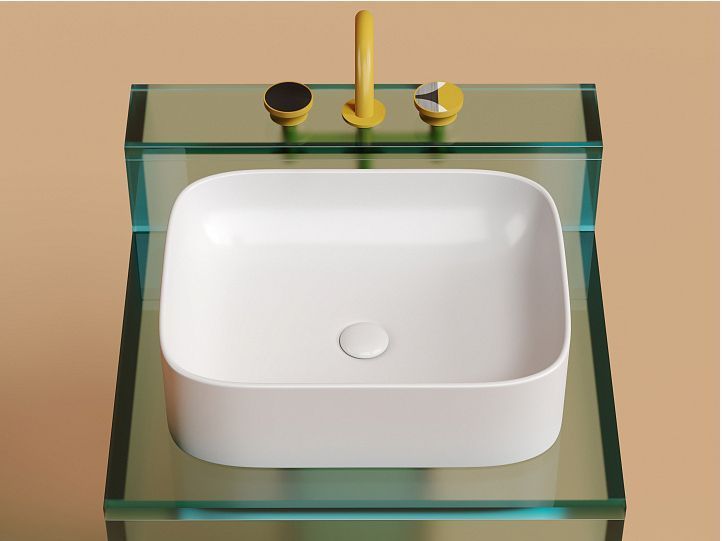 Умывальник CERAMICANOVA Element чаша накладная прямоугольная (цвет Белый Матовый) CN6052MW