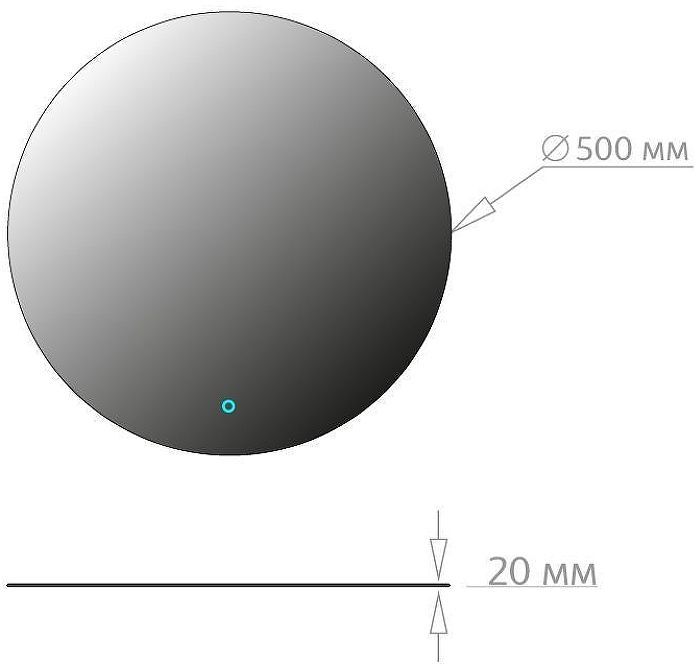 Зеркало Onika Сола 50 205025 с подсветкой с сенсорным выключателем и диммером