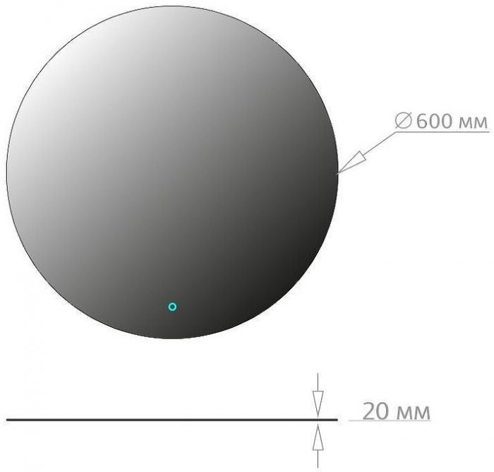 Зеркало Onika Сола 50 205025 с подсветкой с сенсорным выключателем и диммером
