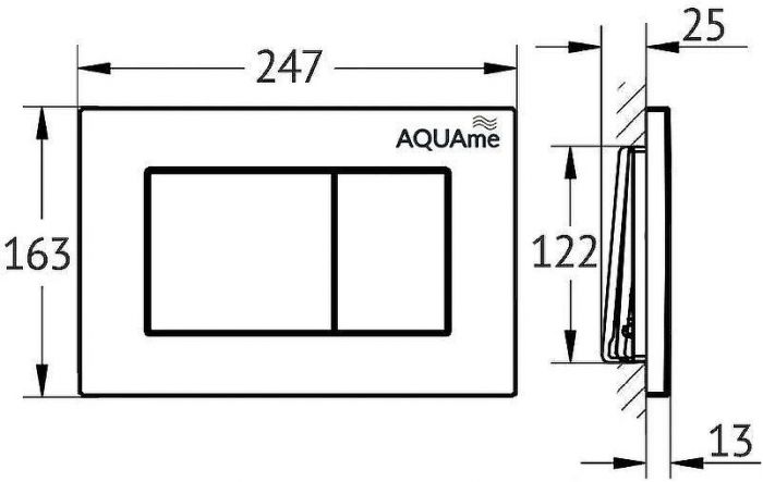Клавиша смыва AQUAme AQM4102B Черная